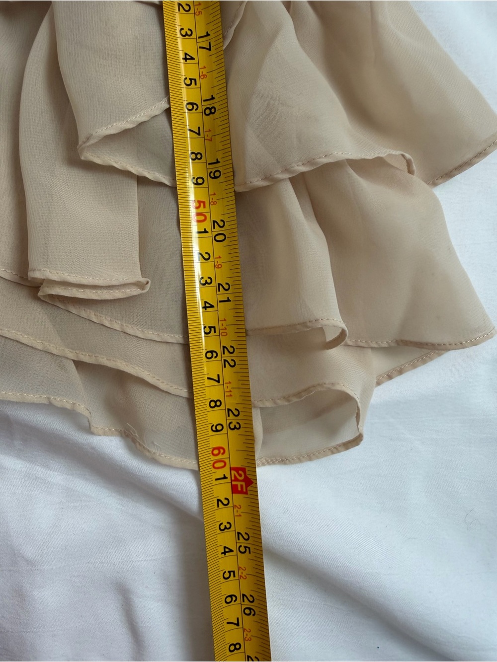 Flowy Beige Ruffle Spaghetti Strap Tank - Picture 6 of 6